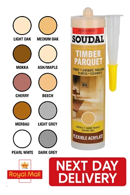 Soudal Parquet & Timber Laminate Flexible Joint Sealant Various Colours 290ML