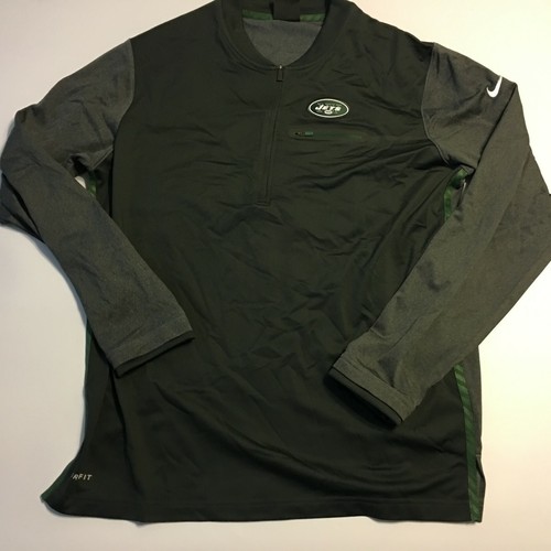 Herren New York Jets NFL Authentic Nike Trainer Half Zip Jacke grau Gr. Large - Bild 1 von 10