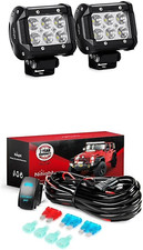 Nilight LED Light Bar 2PCS 18W Spot Led off Road Lights with 12V 5Pin Rocker Swi