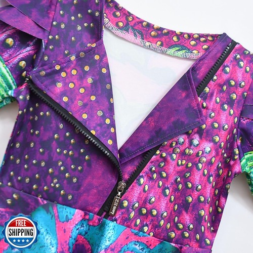 WYYXYB Girls Mal Costume Birthday Party Dress Halloween Descendants Cosplay O - Picture 2 of 5