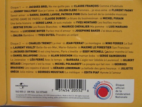 LES PLUS GRANDES CHANSONS DU SIECLE 36 TRKS 2CD DIGIPAK FRANCE CHANSON, VOCAL VG - Picture 3 of 6