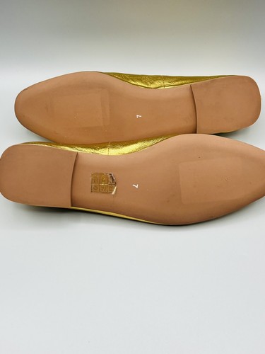 Mocasines Jeffrey Campbell Romp para mujer de cuero dorado talla 7 - Imagen 7 de 7
