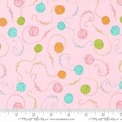 Here Kitty Kitty-1/2 Yard Increments, Cut Continuously (20834-17 Meow Yarn Pink) - Picture 1 of 1