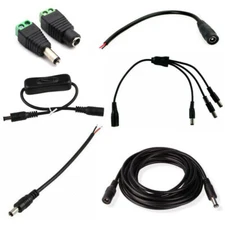 Male Female 5.5x2.1mm DC Power Connector Plug Adapter 5050 5630 LED Strip Lights