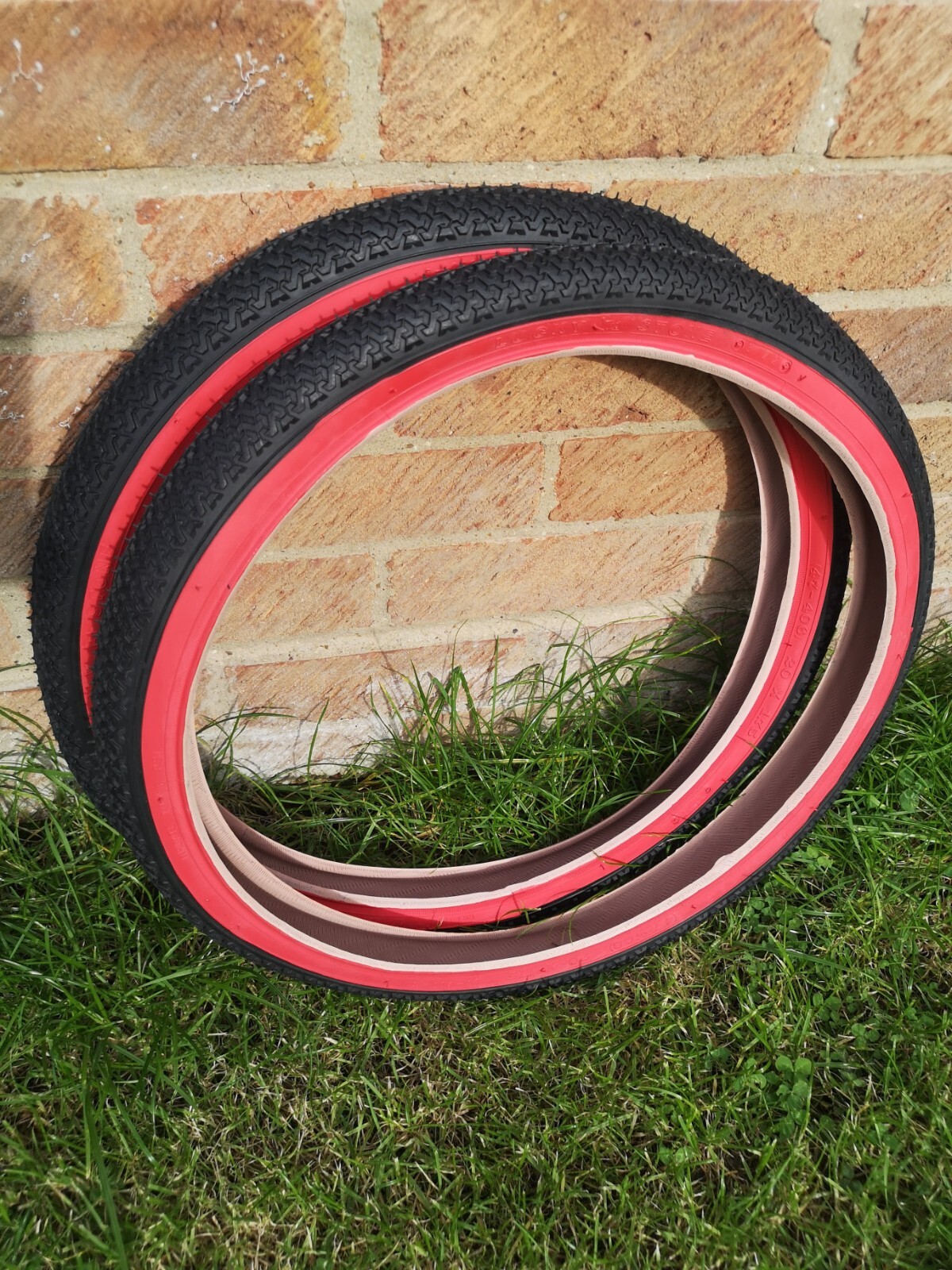 COLOURED STREET BMX TYRES BLACK REDWALL 20 x 1.75 LS200 (PAIR, SINGLE & TUBES)