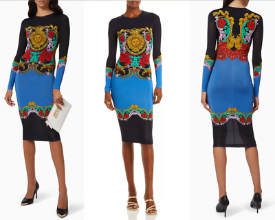 Versace Jeans Couture Regalia Midi Dress Sunflower Garland