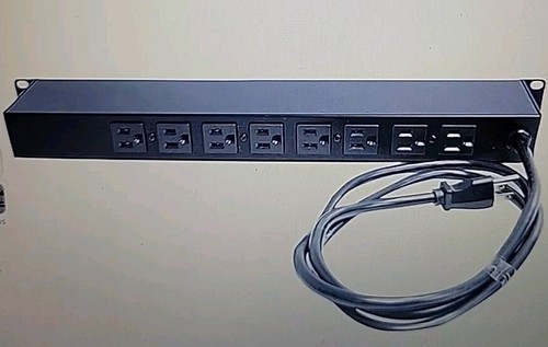 StarTech RKPW081915 8 Outlet PDU Power Distribution Unit Black 125V 15A New - Picture 7 of 8