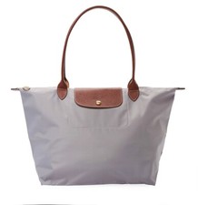 NWT LONGCHAMP Le Pliage Large Nylon Shoulder Tote 1899089  GREY Made in FRANCE!