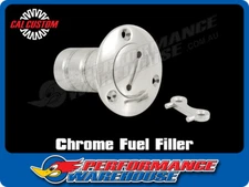 Cal Custom Chrome Steel Fuel Filler W/Cap & Key Suit Hot Rod, Classic