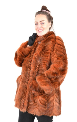 US5273 CHAQUETA DE PIEL SABLE REAL SECCIÓN RANCHO SABLE ABRIGO TALLA 2XL - CHAQUETA ZOBEL