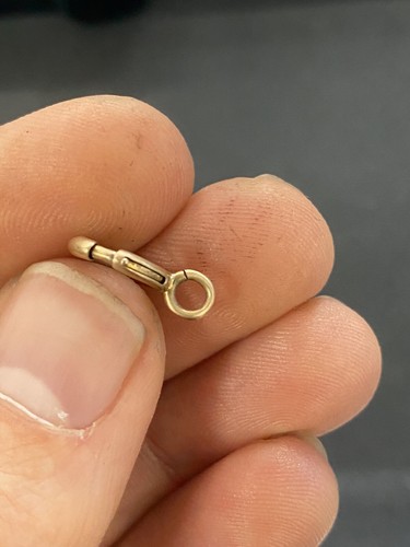 14K ROSE GOLD FOB SPRING RING FOR POCKET WATCH CHAIN 0.6g (G) - Picture 2 of 4