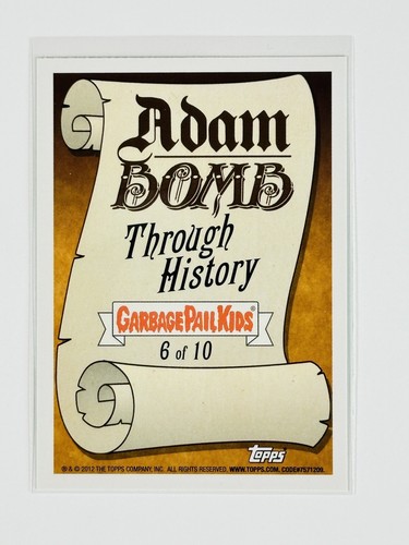 2012 Garbage Pail Kids Adam Bomb Through History #6 Destruction of Pompeii GREEN - Picture 2 of 2