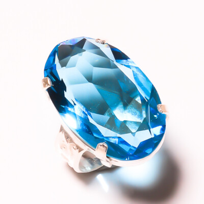 Christmas Blue Topaz Gemstone 925 Sterling Silver Handmade Ring All ...