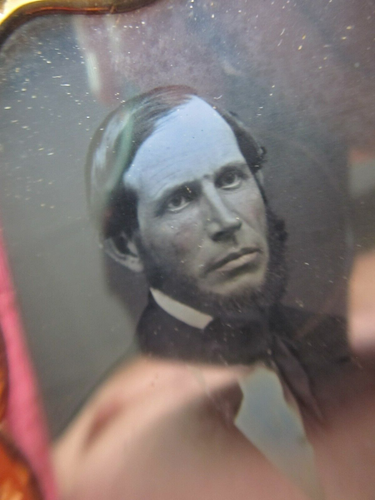 Early Antique 1845 Daguerreotype, Stately Gentleman, SCARCE LARGE 1/4 SIZE PLATE - Picture 3 of 8