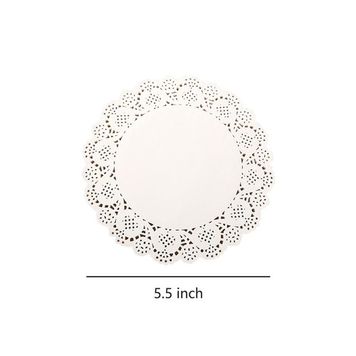 White Paper Doilies - 5 Inch Round Lace Paper Doilies - for FoodCakes Dessert... - Picture 6 of 7
