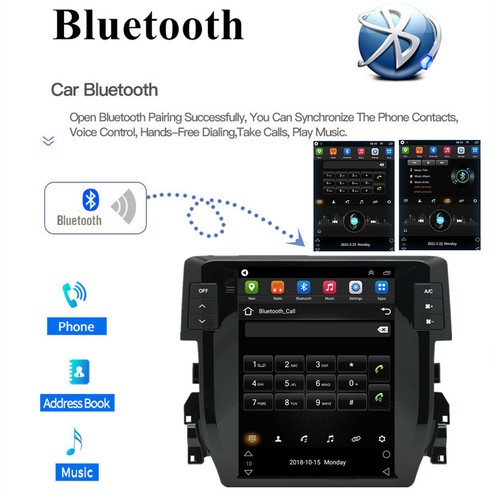 Radio estéreo de coche vertical Android 11 de 9,7"" GPS 1G+16 GB para Honda Civic 2016-2020 - Imagen 11 de 23