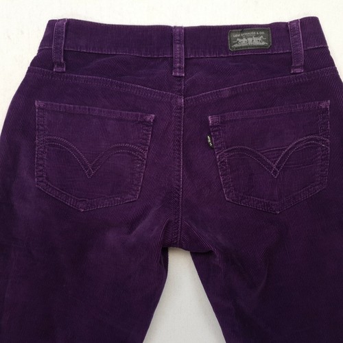 Pantalones de mezclilla elásticos de pana Levi's CRAFTED para mujer tiro bajo 0M (W26 L32) ajustados ajustados - Imagen 4 de 12