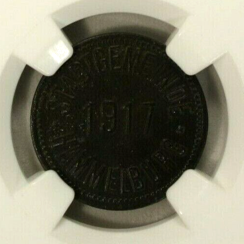 Germany 10 Pfennig 1917 NGC MS 61 UNC Iron Hammelburg Lamb-184.2 Notgeld - Picture 2 of 4