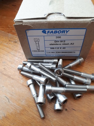 M6 - 6mm X 40mm Stainless Steel Allen Bolts - Cap Head Screws A2 ( PACKS 10 ) - Picture 16 of 21