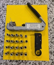 COMMERCIAL GRADE COMPRESSION TOOL CONNECTOR SPRING LOADED STRIPPER 20 CONNECTORS