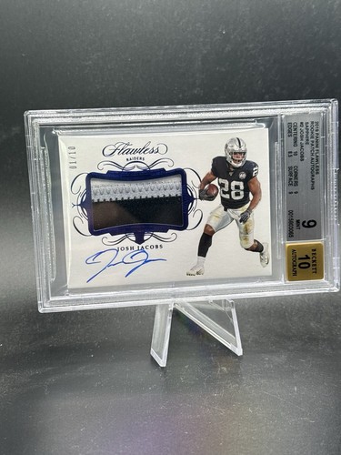 JOSH JACOBS 2019 Panini Flawless Rookie Patch Autographs 01/10 RPA BGS 9 AUTO 10 - Picture 2 of 3