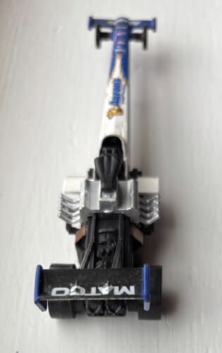 AUTO WORLD NHRA Top Fuel Dragster AARONS DREAM MACHINE White & Blue HO Slot Car - Picture 8 of 10