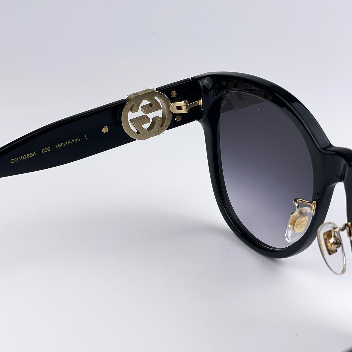 Gucci Women Sunglasses Black Grey Gradient Square GG1028SK  display picture 2