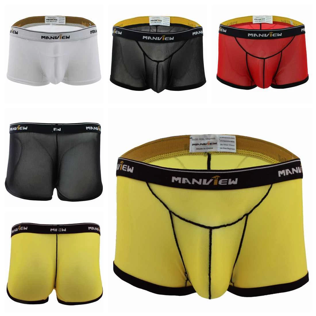 iiniim Men s Lingerie Mesh See Through Beach Lounge Shorts Boxer