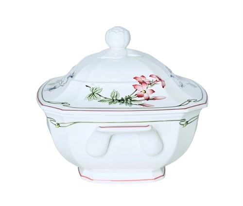 Villeroy & Boch Germany CLARISSA White Flowers Bone Vegetable Dish & Lid - Picture 5 of 13