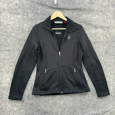 Spyder Jacket Womens M Black Core Sweater Full Zip Pockets Sweatshirt Fall  | eBay