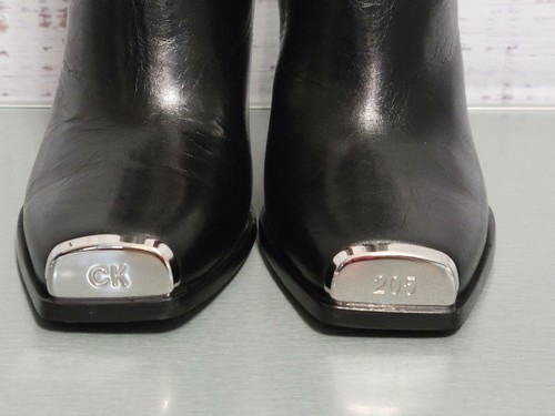 Calvin Klein 205W39nyc Leder bedruckt Chelsea Stiefeletten schwarz rot Größe 35 - Bild 7 von 12