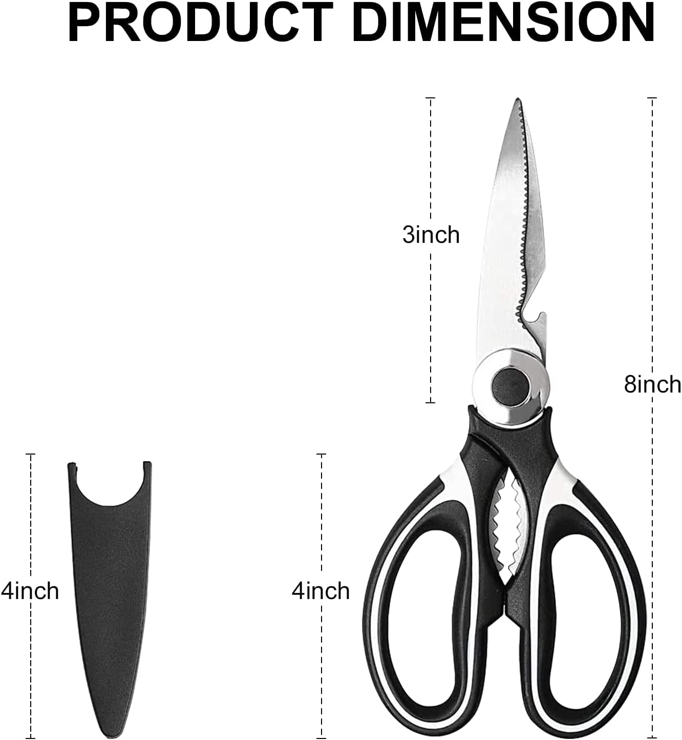 Kitchen Shears Heavy Duty Stainless Steel Utility Scissor Poultry Fish