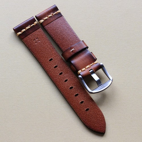 Watch Strap 20mm Leather Watch Band 22MM Vintage Brown Men for Omega Rolex Men - Picture 4 of 6