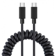 For iPhone 15/Pro/Max/Plus Coiled Cable USB-C to TYPE-C Fast Charger Cord Power