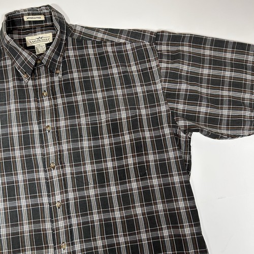 Camisa gris con botones a cuadros manga corta sin arrugas Natural Issue gris doblado L - Imagen 2 de 4