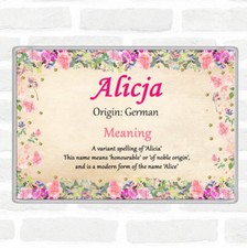 Alicja Namensbedeutung Jumbo K&uuml;hlschrankmagnet Floral