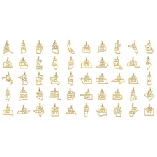 10k Yellow Gold High Polished I Heart / Love My State Pendant | Choose Yours