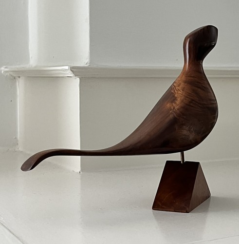 Vintage Mid Century Hand CARVED WOOD SCULPTURE Abstract Bird Emil Milan Style - Picture 8 of 10