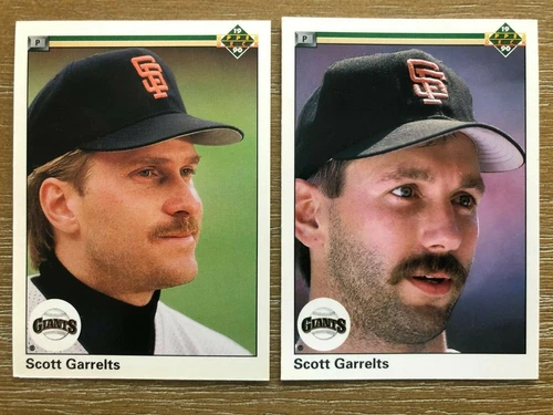 (2) 1990 Upper Deck SCOTT GARRELTS Baseball Error & Corrected Cards #478 NM-MT+
