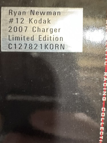 Autographed Ryan Newman #12 Kodak Charger 2007 1/24 Nascar Diecast - Picture 10 of 10