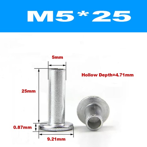 Aluminum Large Round / Flat Head Semi Hollow Rivet,Hollow Rivet, M2M2.5M3M4M5M6 - Picture 110 of 123