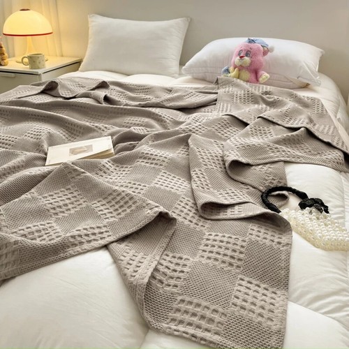 100% Baumwolle Waffel Überwurf Decke Weichdecke Bett Deko Plaid Sofadecken - Bild 21 von 27