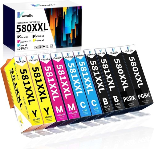 85) 10 Ink Cartridge PGI 580XXL CLI 581XXL Canon Pixma TR7500 TR7550 TR8500