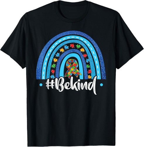 Be Kind Autism Awareness Acceptance Puzzle Rainbow kindness T-Shirt Hoodie - Picture 6 of 17