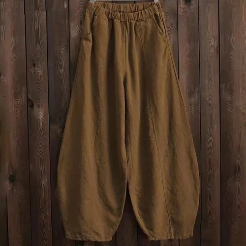 Linen wide-leg trousers for women - Picture 6 of 39