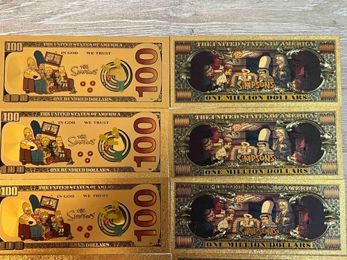 Simpsons - Cartoon Gold Foil Souvenir Set - 9 Notes in a set - Bild 5 von 9