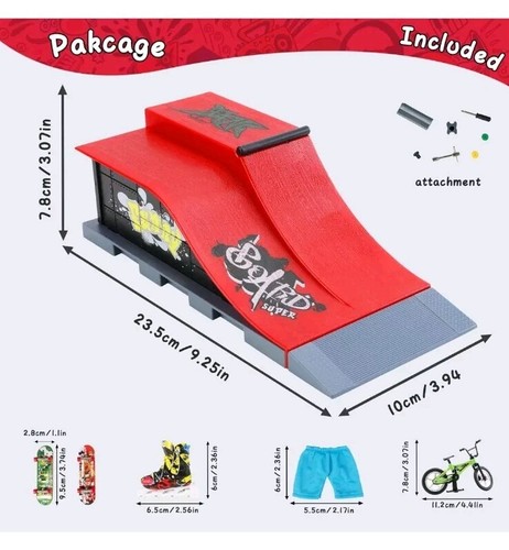 Momsiv Skatepark Mini Finger Skateboards Park Ramp Kit 6 In 1 Ultimate Park - Picture 6 of 8