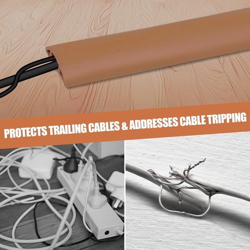Cubierta de cable autoadhesiva de 10 pies - Gestión de cables para cables, 0,39 x 0,27", marrón - Imagen 6 de 8