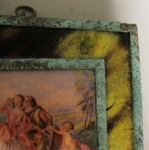 Feine antike Miniatur FRANZÖSISCHE EMAILLE auf Kupfermalerei aus dem 19. Jh., um 1780 - Bild 9 von 10