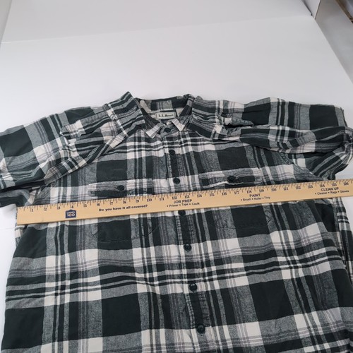 LL Bean Shirt Mens XL Tall Green Plaid Long Sleeve Button Up Soft Cotton - Picture 3 of 6